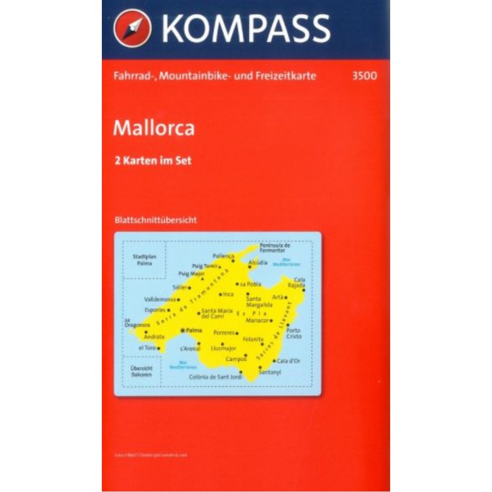 Mallorca Kompass Fahrrad- Mountainbike-Freizeitkarte 3500